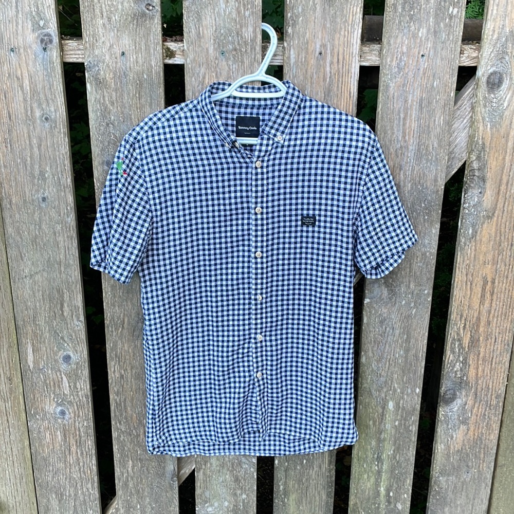 Barney Cools Short sleeve button up with custom cactus on sleeve
